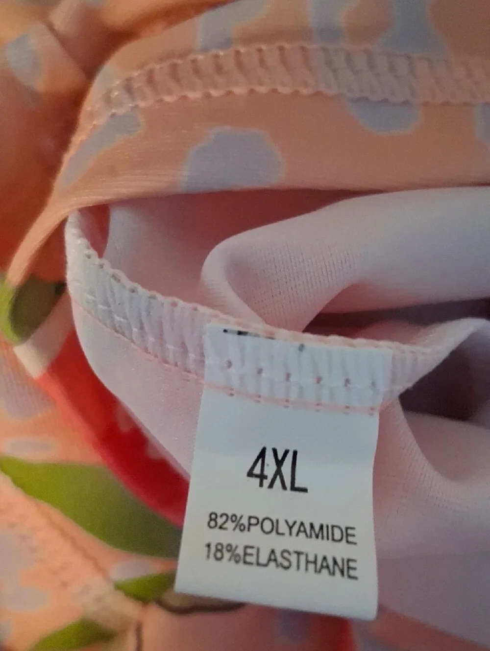 Floral Long-Sleeve Rashguard Swim Top Pink 4XL w/ MEASUREMENTS